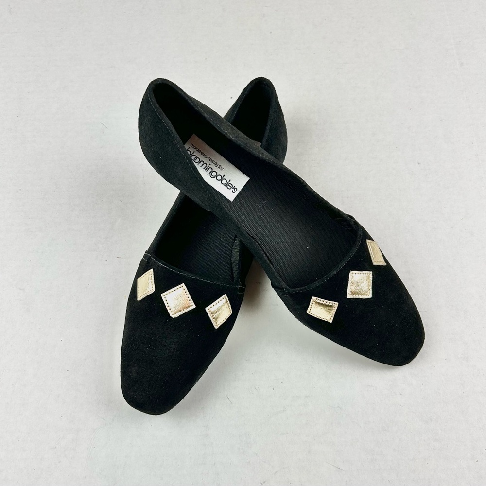 Bloomingdales Vintage Black & Gold Loafers